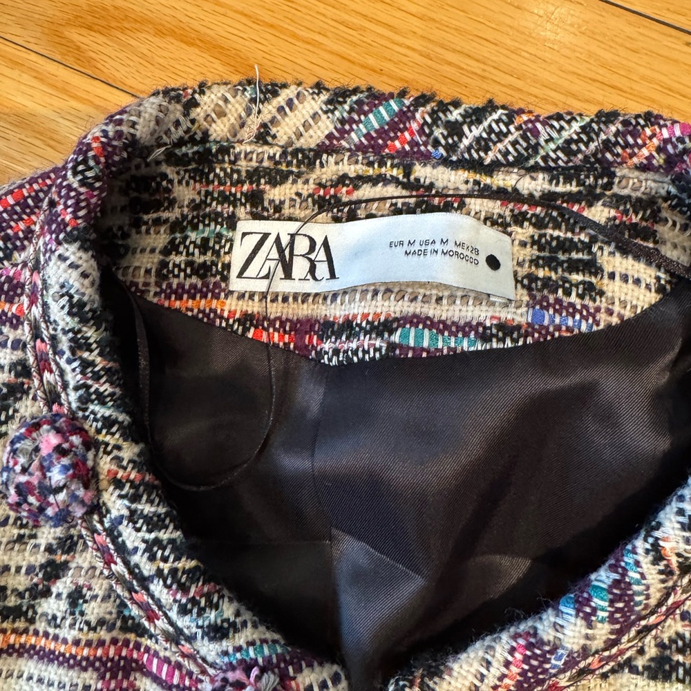 Zara Multicolor Patterned Knit Jacket - Picture 5 of 7